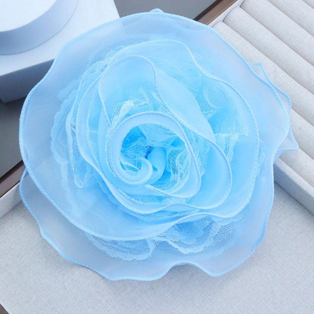 Multi-layer Yarn Rose Flower Brooch Organza Multi-Layer Floral Brooch for Women