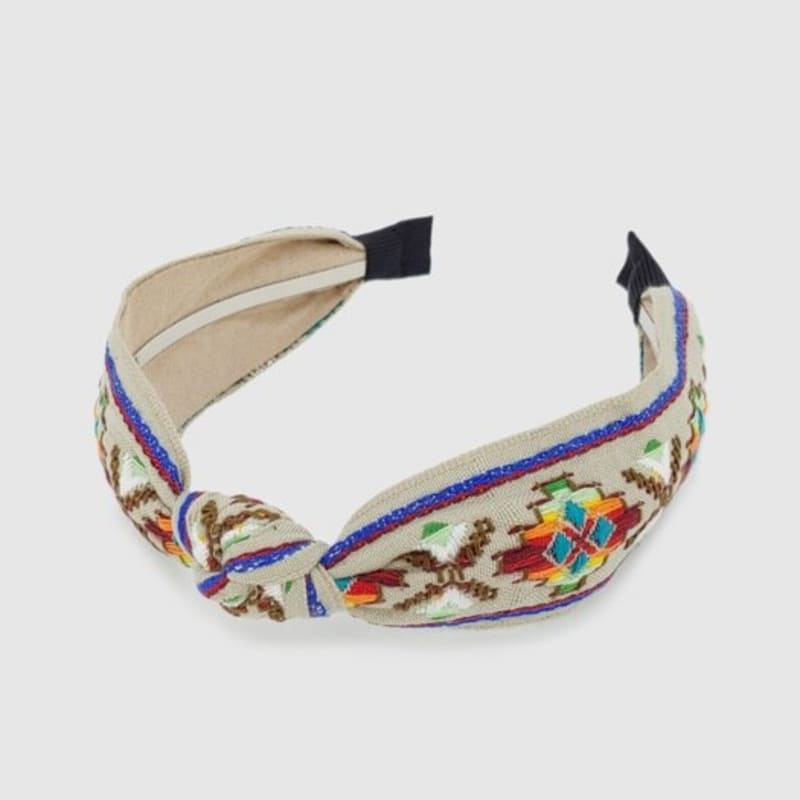 LALA Бохо Повязка на голову из импортного кружева L-Бежевый