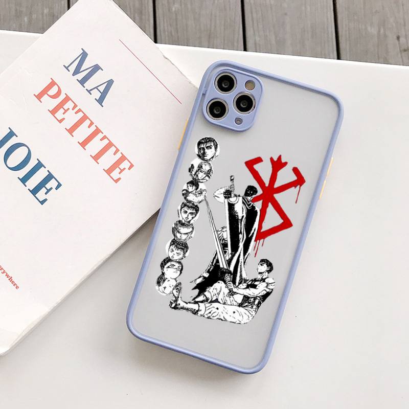 Чехол для телефона с аниме Berserk Guts, матовый прозрачный чехол для iphone 14 11 12 13 plus mini x xs xr pro max