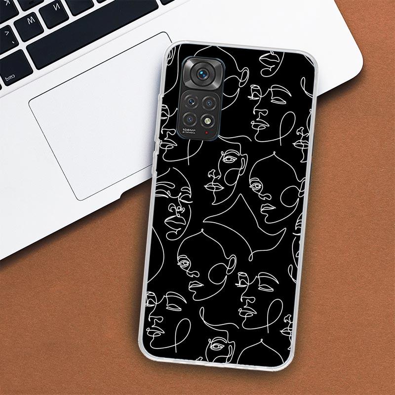 Чехол для телефона с абстрактными линиями для женщин Xiaomi Redmi Note 13 12 12S 11 11S 10 10S 9 9S 11T 11E Pro Plus 8 8T 7 + чехол