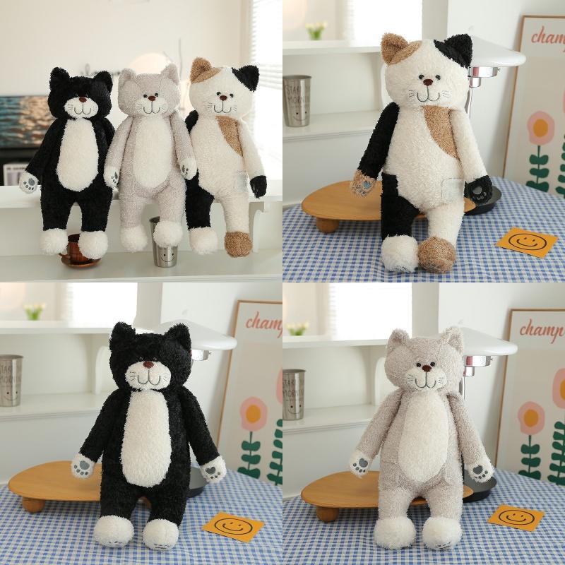 Милая плюшевая игрушка кошка Чай Рис, Идеальный подарок на день рождения для любителей кошек, Высота 50 см