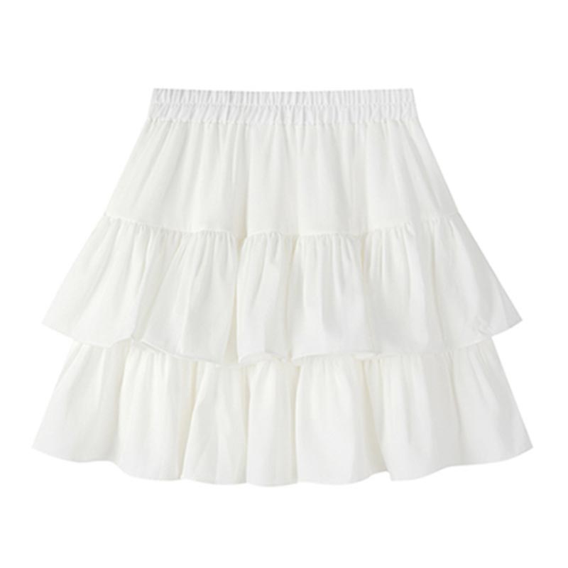Плиссированная юбка-трапеция для женщин с оборками Sweet Hottie в консервативном стиле с эластичной резинкой на талии, тонкие повседневные летние шорты, юбки, белые, черные