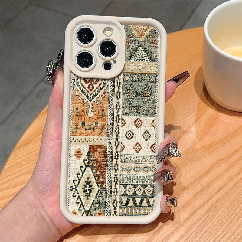 Модный чехол для телефона с узором ковра, подходящий для iPhone 17 16 15 14 13 12 11 Pro/Max/Plus, противоударный и защищающий от падений