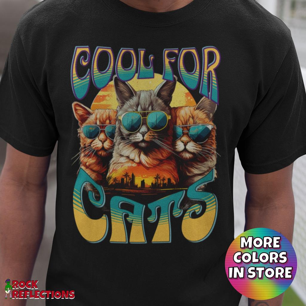 Cats T-Shirt and kids shirt: Retro Rock n Roll, Sunglasses Design