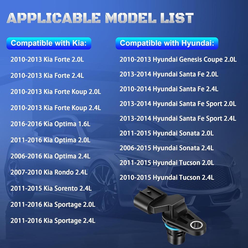 3935025010 Датчик положения распредвала Подходит для Hyundai Sonata 2006-2014, Tucson 2010-2015, Santa Fe 2010-2014, Kia Forte 2010-2013, Optima