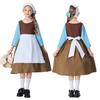Kids Girls Maid Farm Waitress Lolita Dress Apron Sets Halloween Cosplay Costumes School Stage Drama Role Play Outfits