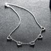 925 Silver Heart Choker Necklace Chain For Women Fashion Jewelry Accessories Gift