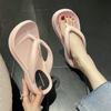Women's Slippers and Ladies Sandals Shoes with Heel Summer 2024 Thick Flip Flops Slides Platform On Beach New Style 39 Wholesale