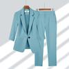 Women's Fashion Large Size Simple Solid Color Slim Fit Two-piece Suit