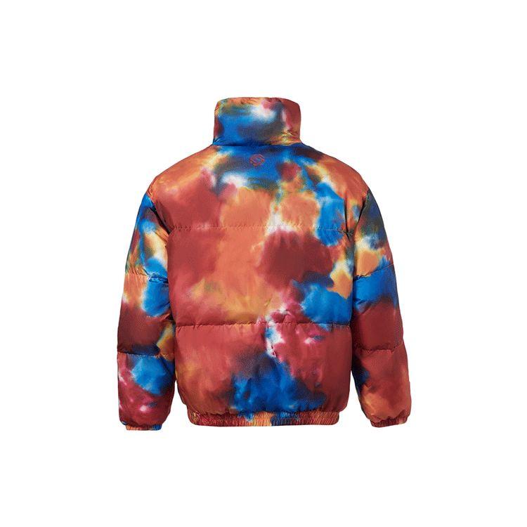 Li Ning CF Wu Xing Series Tie-Dye свободная короткая куртка на утином пуху мужская куртка многоцветная AYMR512-1