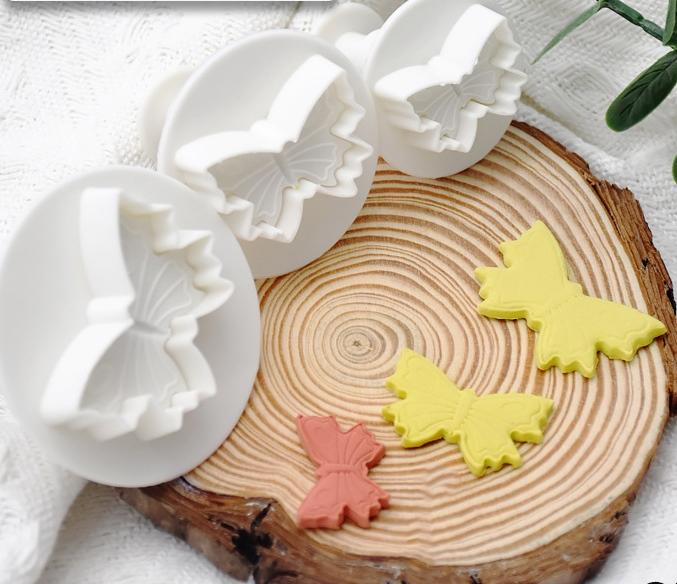 Cutters Molds Cutter with Plunger Butterfly 3 Pcs