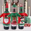 3pcs Ugly Sweater Christmas Wine Bottle Covers, Holiday Wine Bottle Sweater Cover with Hat for Ugly Christmas Sweater Party Decorations