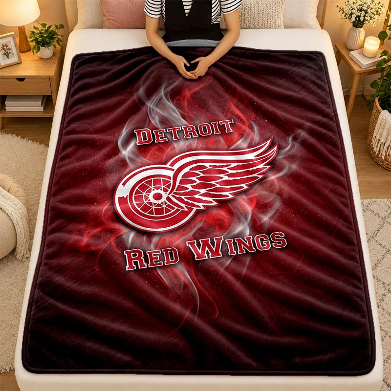Flannel BlanketDetroit Red Wings Warm Soft Throw Blanket for Indoor Sofa Bed Living Room Use