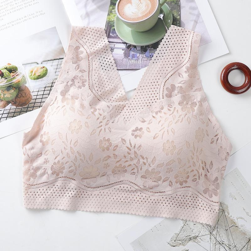 Women Breathable Lace Bras for Sexy Wire Free Top Lingerie Bralette Low Back Underwear