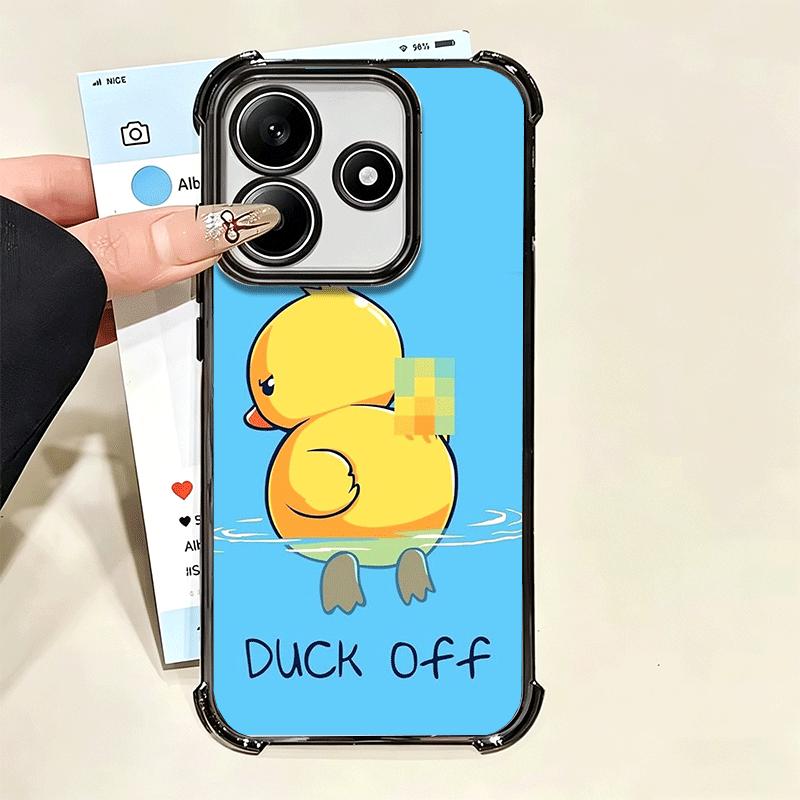 Забавный Милый Мультяшный Утенок Покрытие Чехол Для Телефона Для Xiaomi Poco X5 X6 X7 X8 Pro Max F8 Ultra F7 M8 M7 M5S Redmi 15C 15 14C 13C 13 X3