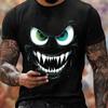 Men's Monster Print T-shirt, Summer Fashion Breathable Casual Short Sleeve Crew Neck Short Sleeve Tee Men's Clothing For Outdoor