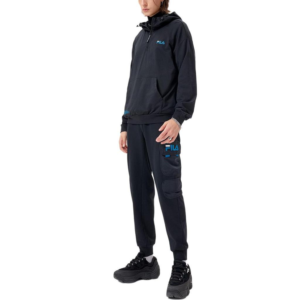 Fila Серия X FUSION Логотип бренда Свободная вязаная толстовка Мужские толстовки Черный T11M133204A-BK