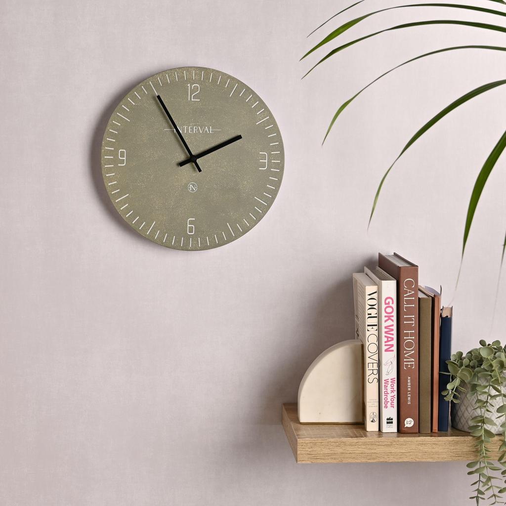 Interval Resin Wall Clock 30cm - Pewter