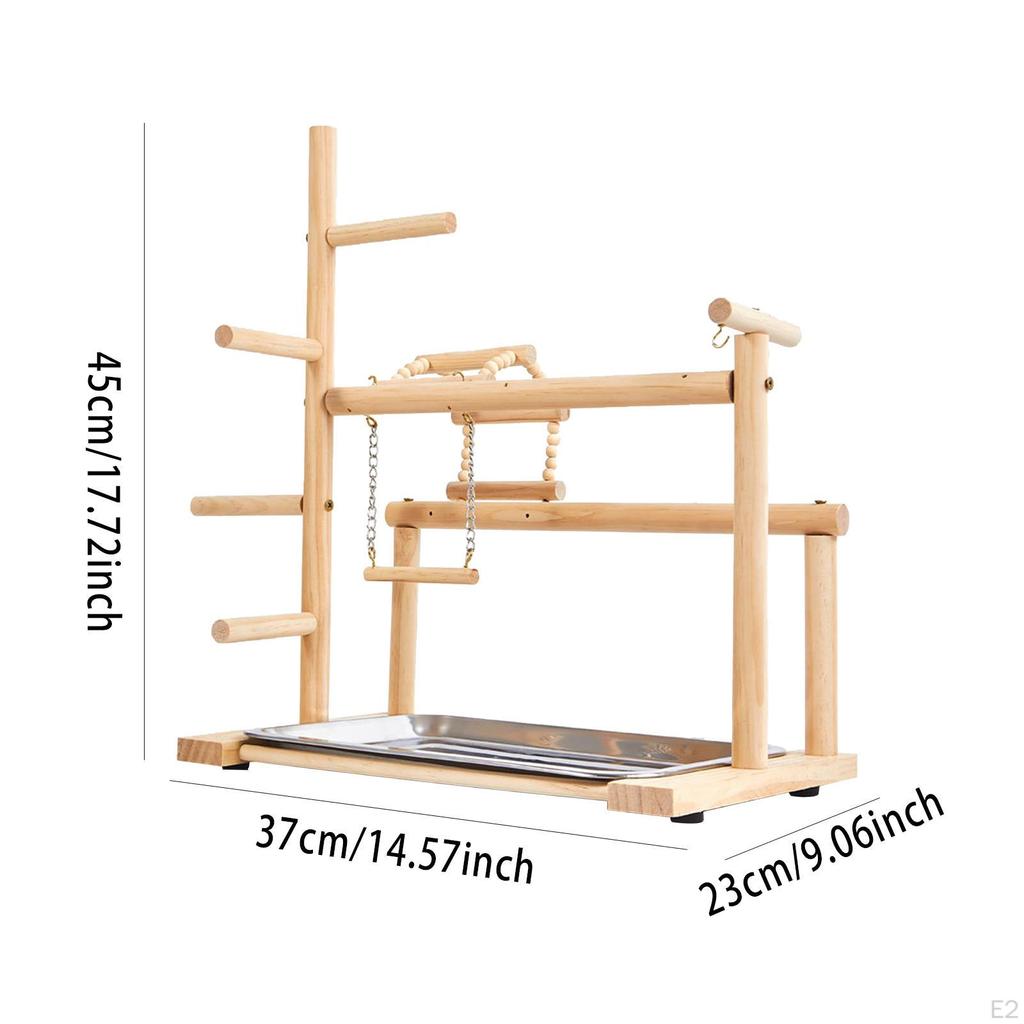 Деревянная игровая площадка для птиц, жевательные игрушки для птиц с подносом, центр для упражнений, игровой попугайчик