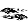 2 Pcs Custom Car Stickers DIY Kit Eagle Flame Pattern Reflective Scooter Bicycle Cool Decal Logo Reflective Styling