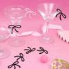 12pcs Black/pink Bow Drink Tag Reusable Bow Goblet Marker Elegant Bow Cup Tag  Anniversary