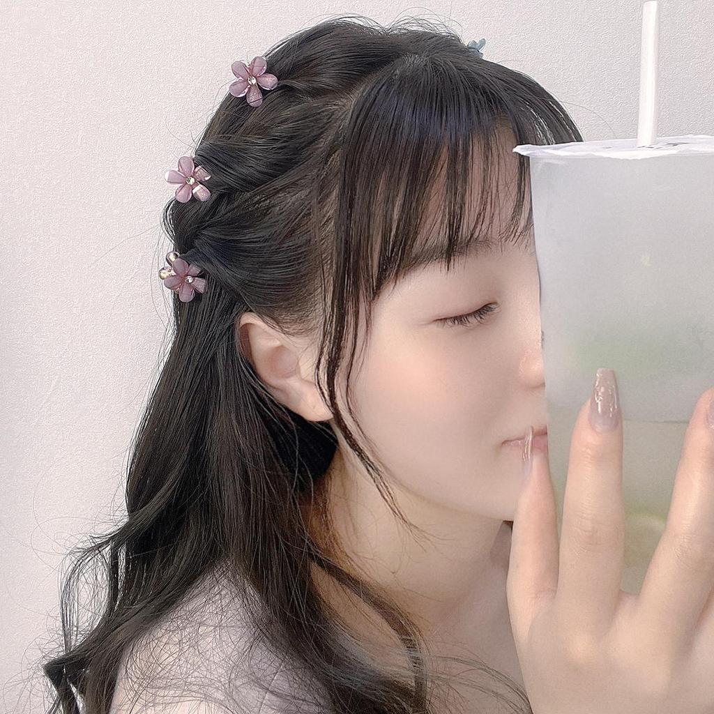 2 шт., маленькие коготки для волос из сплава с кристаллами и цветами для женщин, девушек, заколки для макияжа, аксессуары для волос, головной убор в виде краба