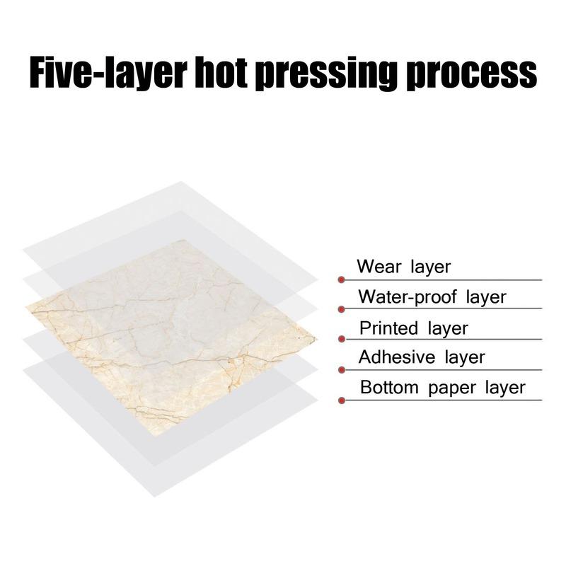 30cmX30cm Self Adhesive Durable Waterproof Marble Floor Sticker Stone Effect Floor Wall Stickers Dining Room Bathroom DIY Kitchen Decor