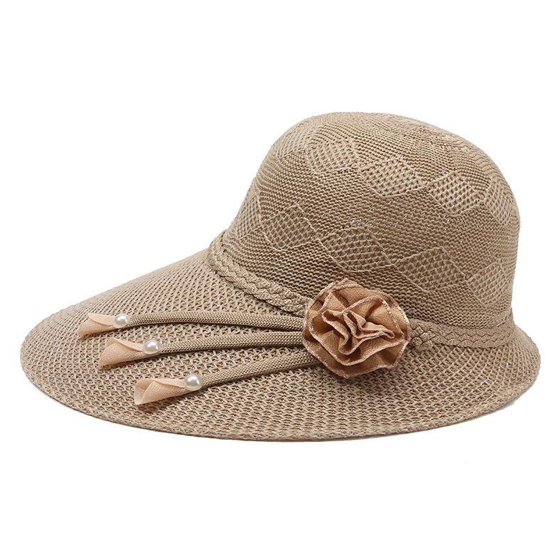 Летняя соломенная шляпа с широкими полями для женщин, модная и универсальная, для путешествий, защиты от солнца и затенения, повседневная пляжная шляпа-котелок
