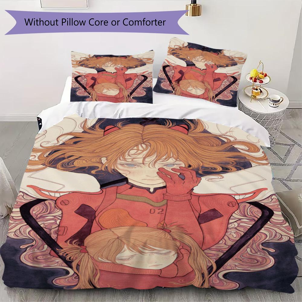 EVA Pattern Bedding,Quilt Set Quilt Cover Pillowcase Home Birthday Gift (1*duvet cover+2*pillowcase,without core)SSJT0917075