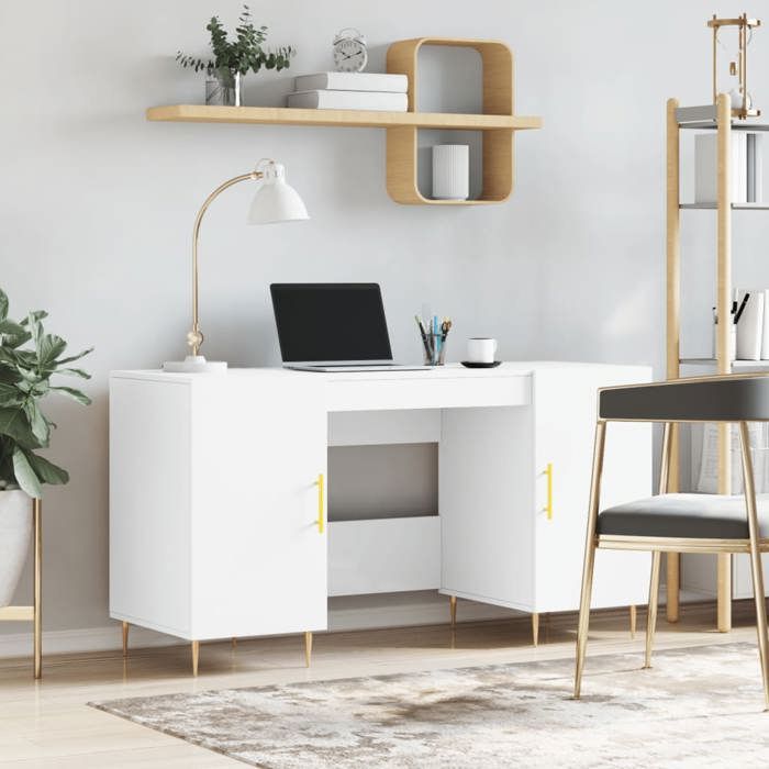 Maison Exclusive - Bureau blanc 140x50x75 cm bois d'ingénierie