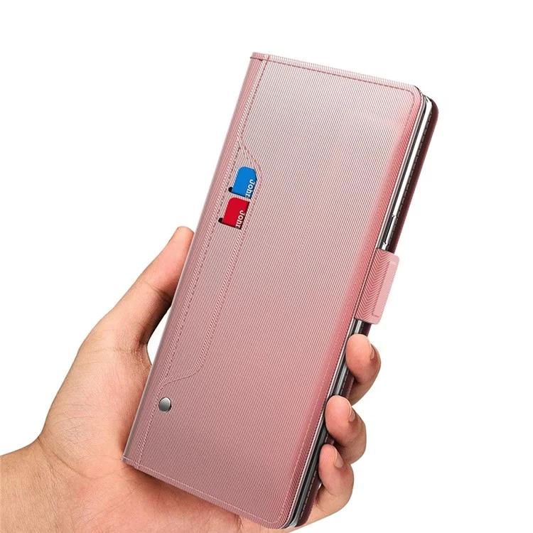 Для Huawei Mate 60 Слот для карт Зеркальный дизайн Чехол из искусственной кожи Подставка для громкой связи Защитный чехол для телефона