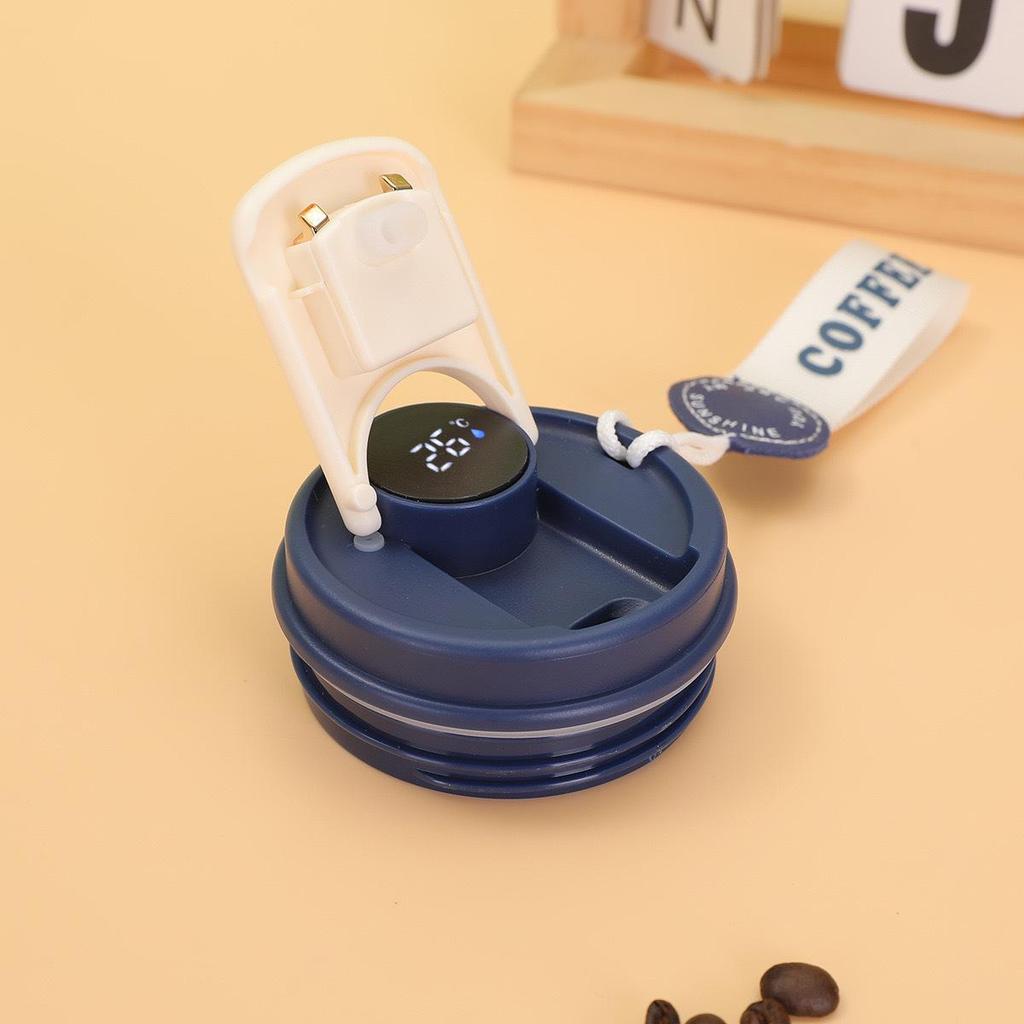 Кружка для кофе из нержавеющей стали 316 с изоляцией и умным дисплеем температуры, с портативной подъемной веревкой - Унисекс подарок для студентов и пар