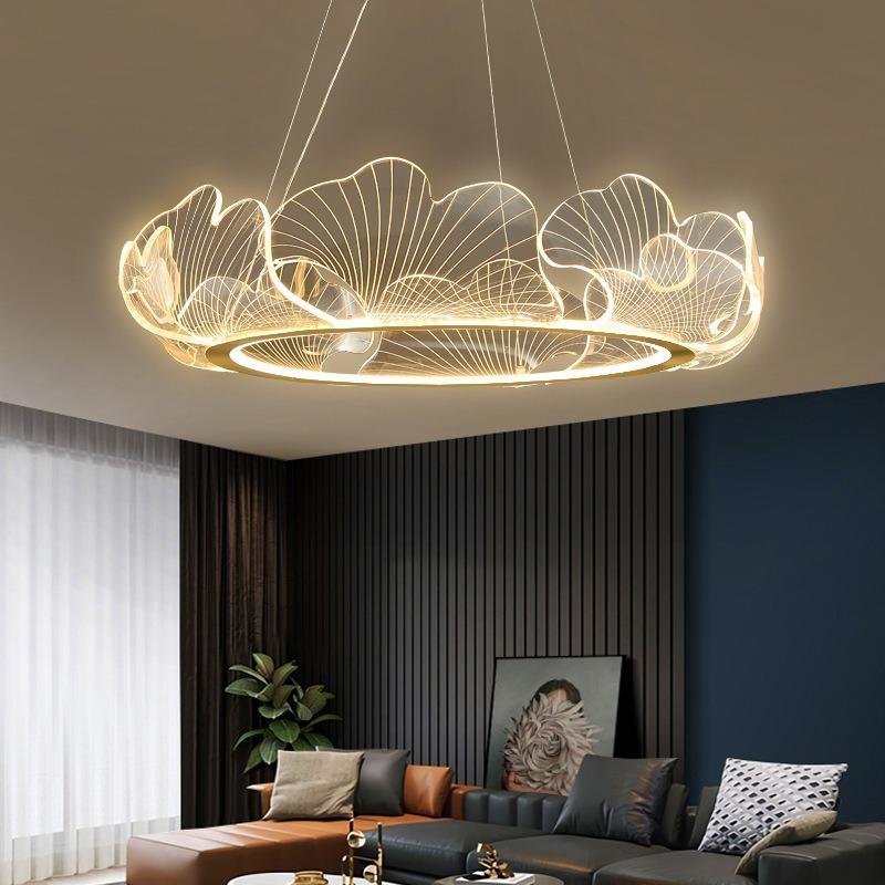 Living Room Chandelier Lighting Modern Acrylic Ginkgo Pendant Light LED Chandelier for Dinging Room Lighting Fixture