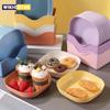 10pcs Multi-function Spit Bone Dish Food Grade Plastic Round Square Set Dining Table Garbage Plate Household Snack Fruit Plate