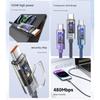 Интеллектуальное автоотключение 100 Вт USB C на USB C Кабель для зарядки Прозрачные виды Алюминиевая ПВХ Конструкция