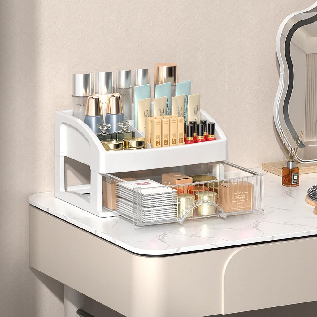 Drawer Jewelry Makeup Storage Box Large Capacity Transparent Makeup Storage Box Multi-layer Multi-functional Desktop Organizer