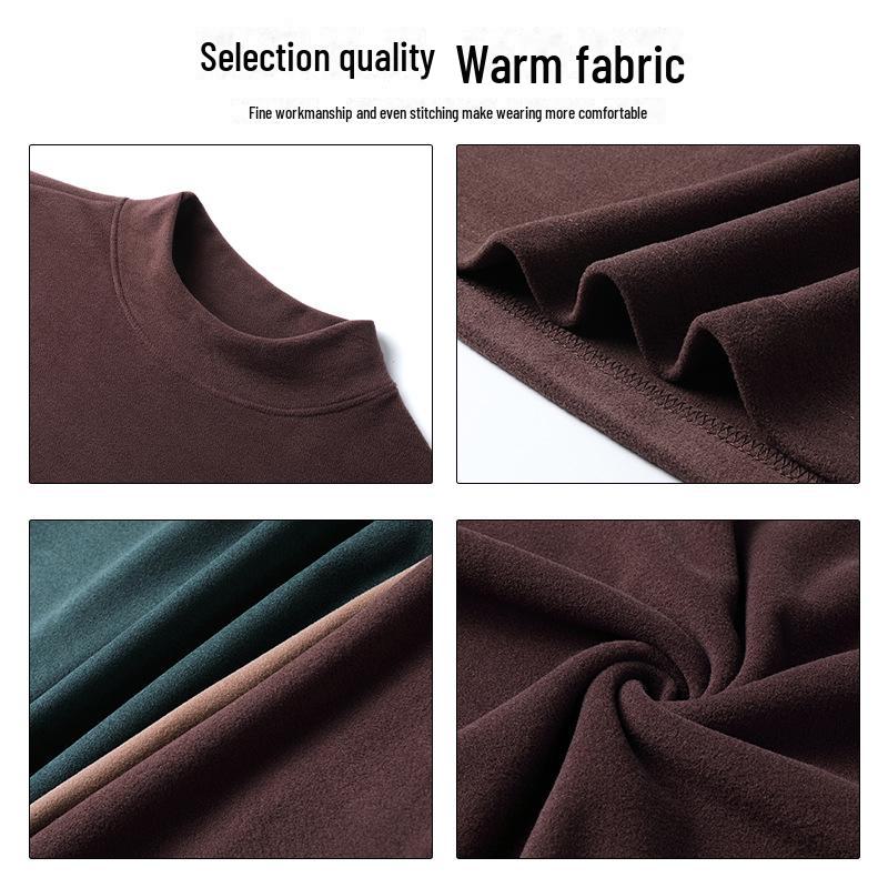 Men's Double-Sided German Velvet Long-Sleeve Warm Turtleneck Top