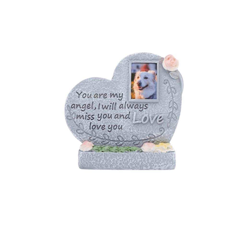 Photo Frame Design Pet Memorial Stone Waterproof Resin Pet Tombstone Lawn Garden