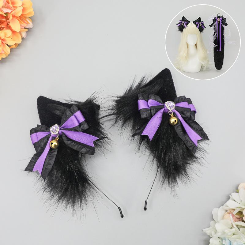 Комплект для косплея девушки-кошки Тамамо-но-Маэ - Ободок с ушками и Хвост (Реквизит для аниме-конвенции)