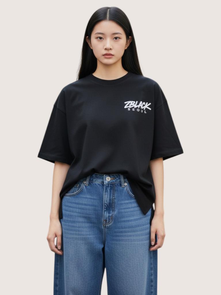 Короткая футболка ZBLACK Seoul Signature (черный)