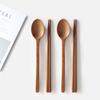 Nicot Jujube Wood Single Eating Cutlery Set, 2 Sets, 2 Spoons + 2 Chopsticks, Korean Popular Tableware