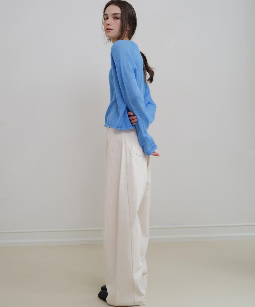 ANDNEEDS Den Wide Cotton Pants (Cream)