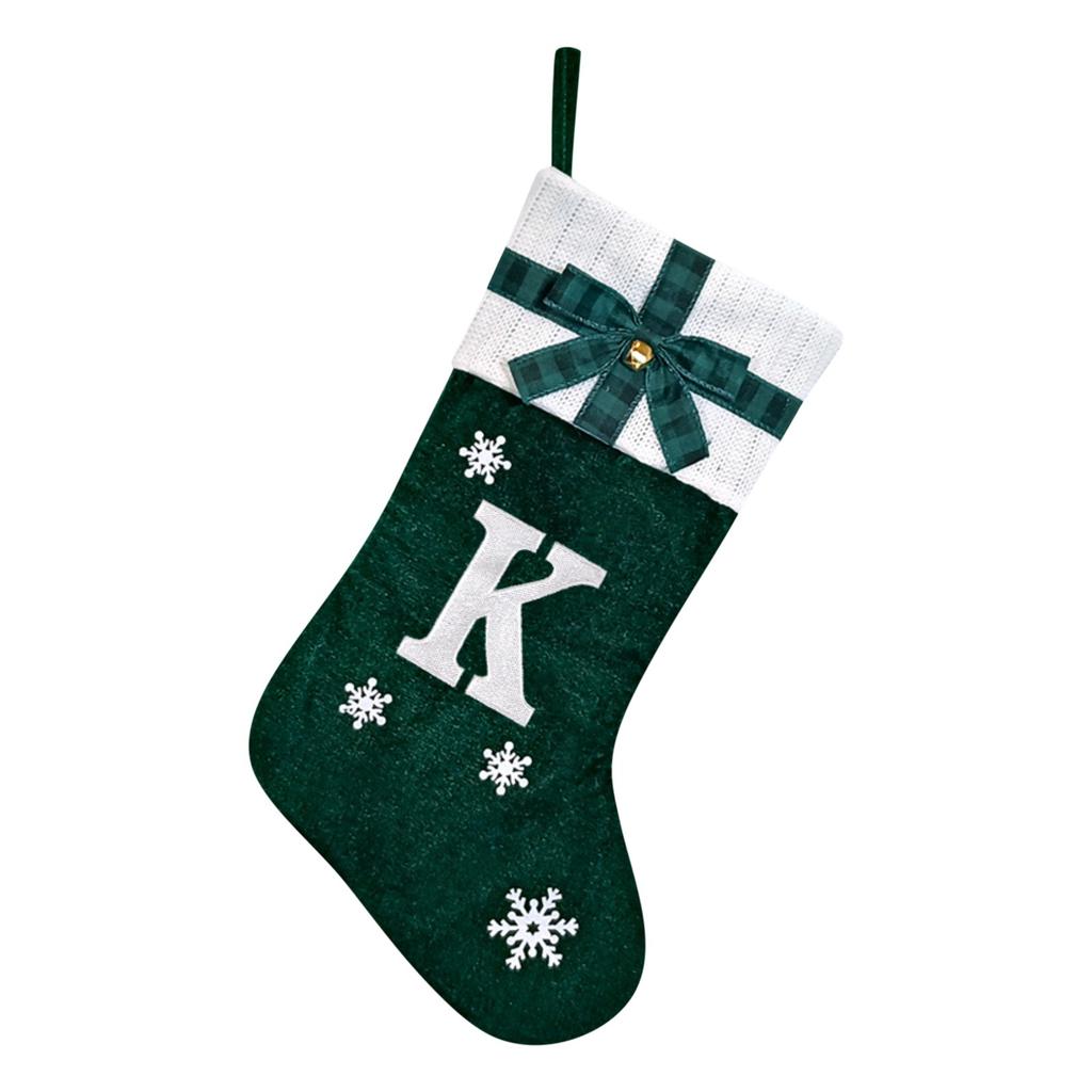 Christmas Stockings Small Embroidered Letter Knitted Xmas Hanging Stocking Decorations Christmas Party Decor
