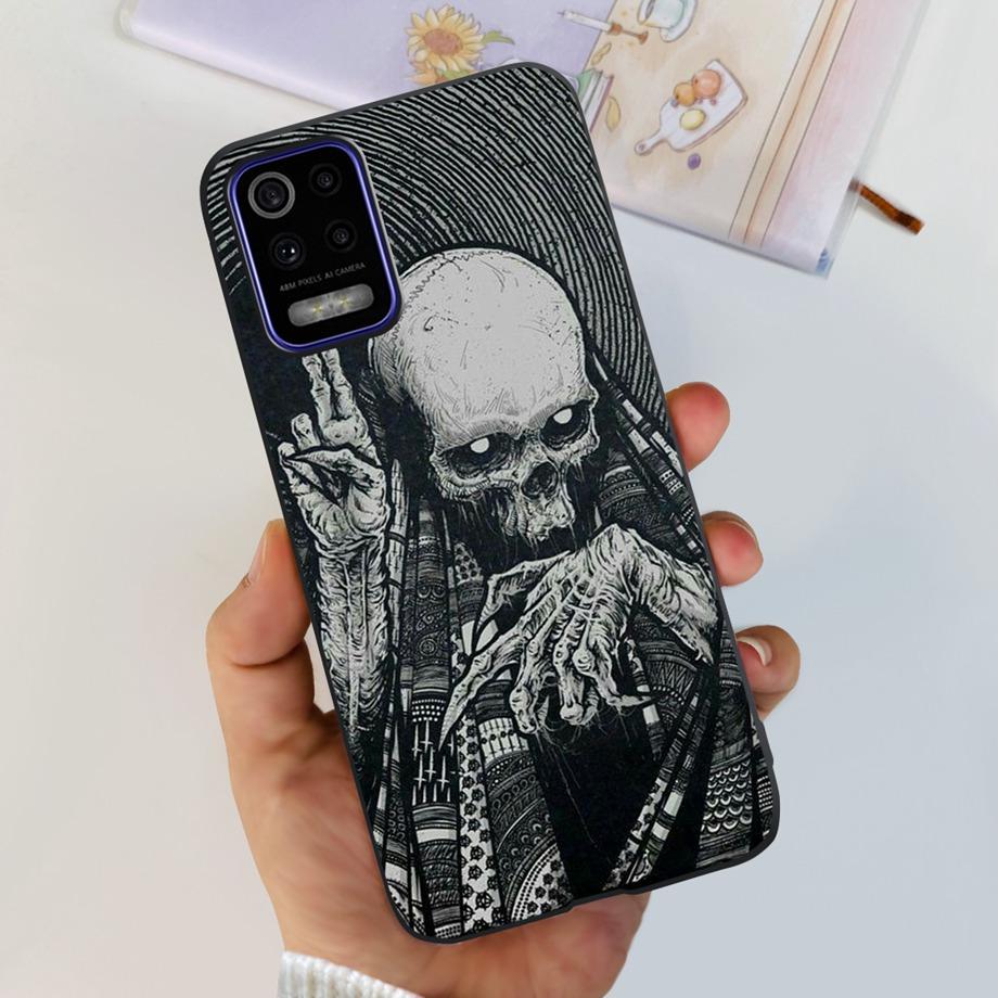 For LG K52 K42 K62 2020 Phone Case Back Cover Black Matte Soft TPU Silicone Bumper Shell For LG Q52 Q62 LGK52 K 62 Butterfly Bag
