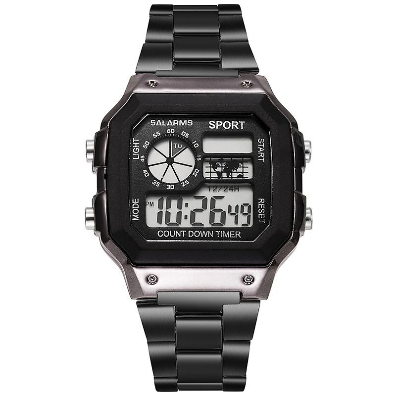 Men's Digital Watch Stainless Steel Strap Sport Watches Men Military Clock LED Sport Wristwatch