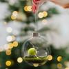 Mini 3D Acrylic Transparent Christmas Tree Decoration Pendant Baseball Football Golf Ball Tennis Hangable Christmas Ornament