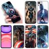 Чехол для телефона Captain America для Apple iPhone 12 13 Mini 11 14 15 Pro Max 7 8 Plus X XR XS SE 2020 2022 черный силиконовый чехол