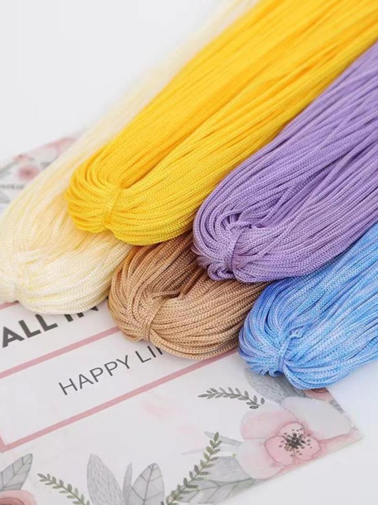 1mm Fine Ice Silk Crochet & Knitting Thread – Ideal for DIY Bags, Sandals, or Summer Hats