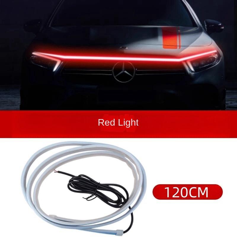 Светодиодные дневные ходовые огни, сканирование, запуск капота автомобиля, декоративные фонари DRL, направляющая для капота двигателя, декоративная лампа окружающего освещения 12 В