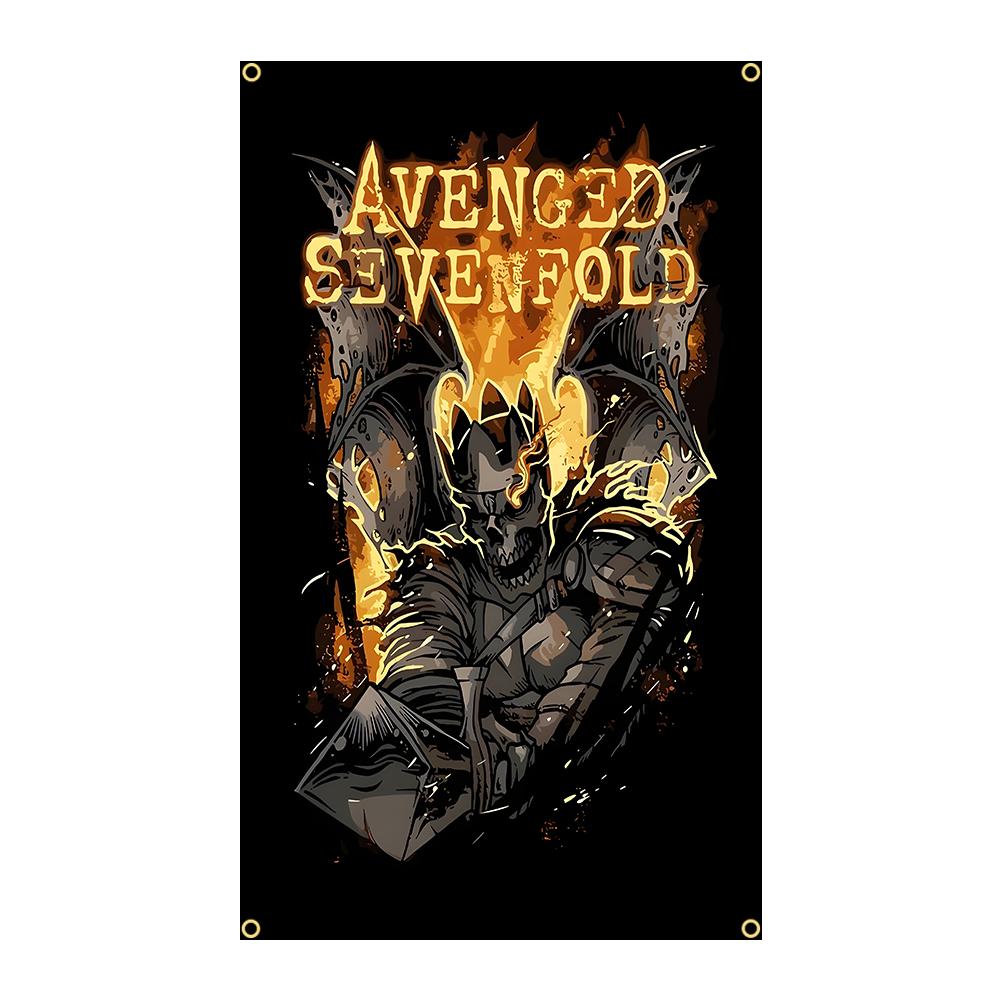 Heavy Rock Band Avenged S-Sevenfold Flag Polyeste Printing Banner for Garage Wall Art Out Door Decoration With Grommet